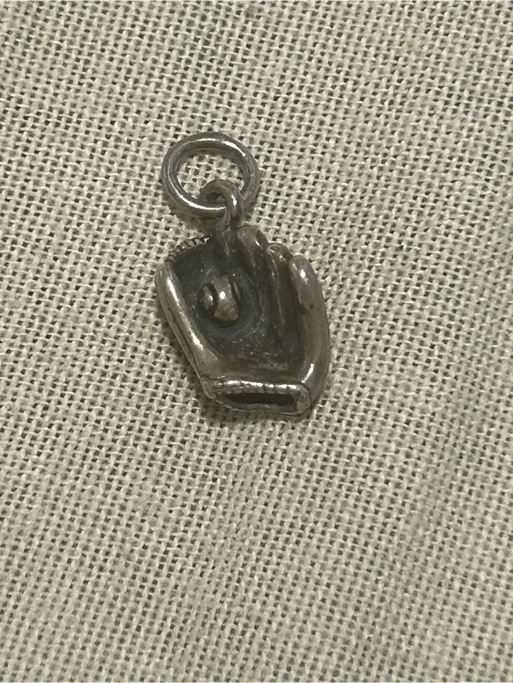 JAMES AVERY Signed 925 Sterling Silver Baseball Glove Dangle Charm Sport Pendant